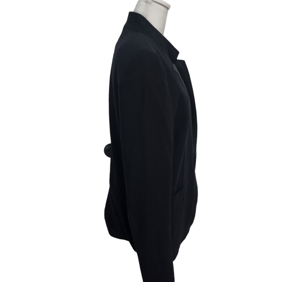EUC Escada Black Leather Trim Wool Blend Babaasi Blazer - Picture 4 of 10